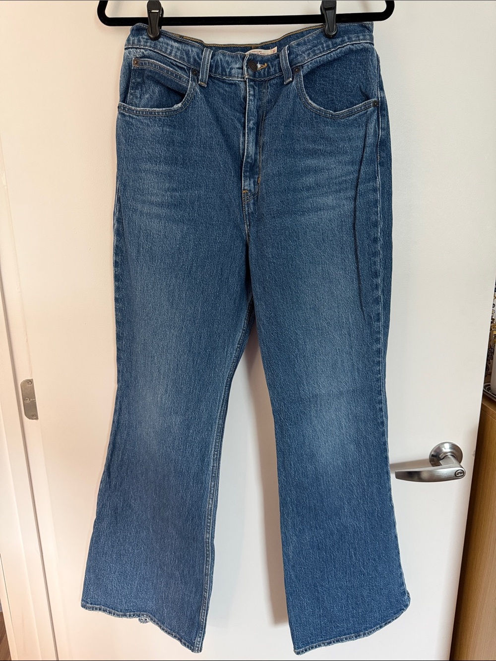Levi's Medium Blue Flared Wide-Leg Jeans